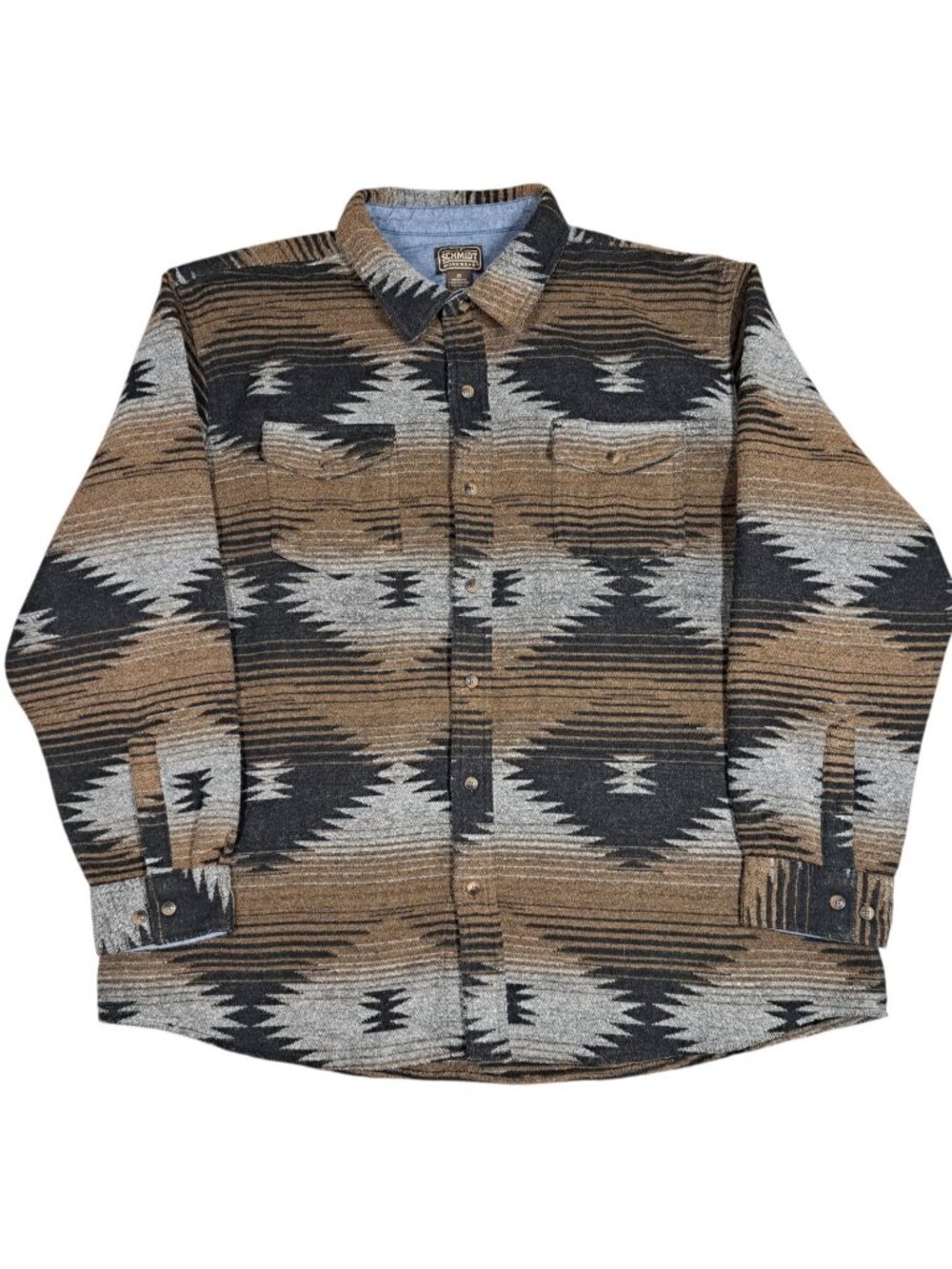 CE Schmidt Workwear Shirt Jacket Shacket Mens 2XL Southwestern Wool Aztec Button